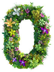Wall Mural - PNG  O letter flower blossom wreath.