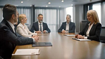 Wall Mural - Business Meeting Around Conference Table Generative AI