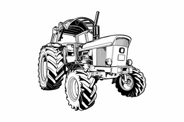 Tractor Agriculture Agricultural machinery Farm tractor mower agriculture vehicle vector illustration