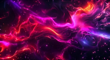 Poster - Abstract colorful nebula with vibrant swirling patterns in space. Cosmic and universe theme. Design for banner, poster, wallpaper