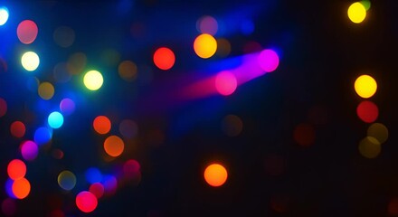 Poster - Abstract bokeh light effects with various colors and sizes. Festive background for celebrations and events. Design for banner, poster, greeting card, invitation. 
