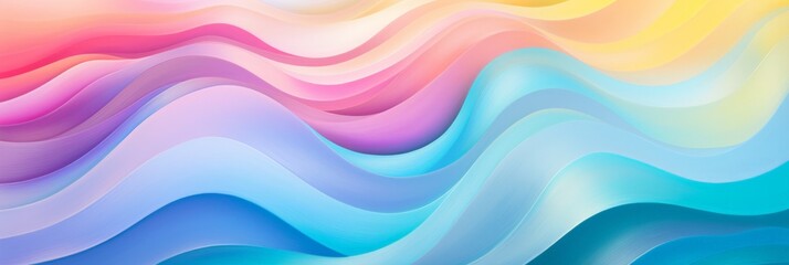 Abstract pastel wave pattern illustration with soft gradient colors and flowing lines, perfect for creative backgrounds and designs, horizontal with copy space
Backgrounds, designs, creative projects
