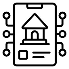 Sticker - Conceptual linear design icon of mobile real estate

