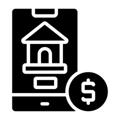 Sticker - Conceptual solid design icon of mobile real estate

