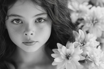 Sticker - A young girl with brown hair