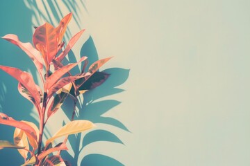 Wall Mural - multi colored desaturated tropical leaves summer background