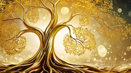 Wall Mural - golden background