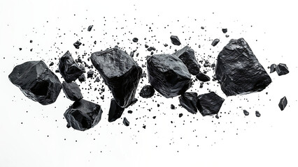 Drifting asteroid isolated on transparent background.