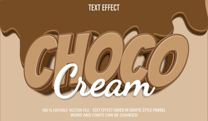 Poster - choco cream 3d editable text effect style