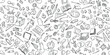 © doom.ko - Vector background  doodle cartoon set of School objects and symbols. vector illustration