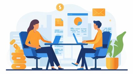 Poster - Financial Advisor Offering Personalized Financial Guidance and Expertise to Clients in a Collaborative Office Environment with Technology and Data Driven Analysis to Achieve Financial Goals and Growth