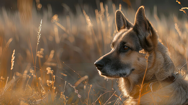 close up of a prretty dog in the park, beautiful dog in the grass, portrait of a dog