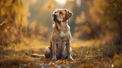 Wall Mural - close up of a prretty dog in the park, beautiful dog in the grass, portrait of a dog