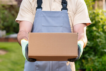 delivery man carrying a parcel