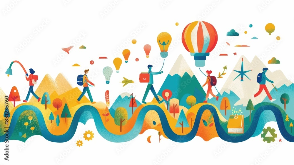 Vibrant Depicting the Timeline of Learning Milestones and Achievements ...
