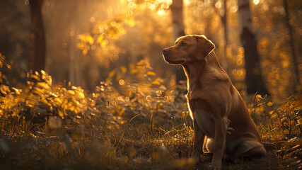 Wall Mural - close up of a prretty dog in the park, beautiful dog in the grass, portrait of a dog