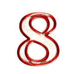 Ice 3d symbol in a red frame. number 8