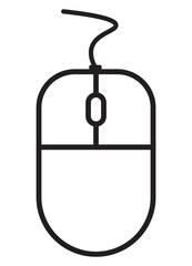 Poster - mouse icon. simple computer mouse symbol in outline style. vector illustration on transparent backgr