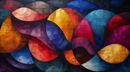 Wall Mural - Abstract colorful geometric mosaic background