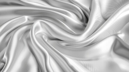 Poster - Elegant white silver fabric texture with a silky satin feel and a subtle, natural blur, ideal for a luxurious look