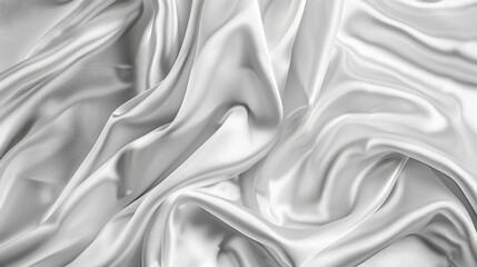 Poster - Elegant white silver fabric texture with a silky satin feel and a subtle, natural blur, ideal for a luxurious look