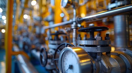 A close up of a pipe with a gauge on it