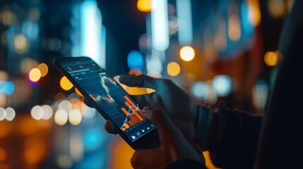 Poster - A person holding a cell phone in their hand, looking at the screen.