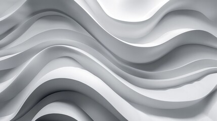 Leinwandbilder - Contemporary gray wave wallpaper featuring abstract curves and a minimalist design, ideal for a modern look