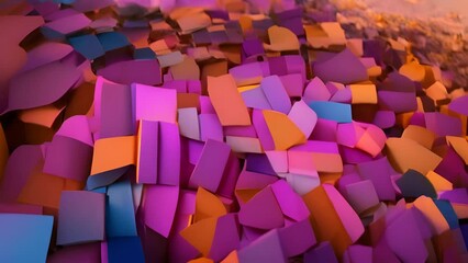 Poster - Colorful Tiles Piled on Table Generative AI