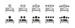 © Pavlo - Hotel bedding stars review vector icon set. Comortable sleeping rating icons.