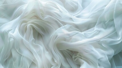 Poster - Blurred abstract background with white fabric texture, creating a soft and serene visual effect