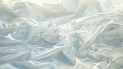 Poster - Blurred abstract background with white fabric texture, creating a soft and serene visual effect