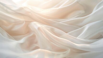 Poster - Blurred abstract background with white fabric texture, creating a soft and calming visual effect