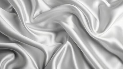 Poster - Beautiful white gray satin texture with smooth, blurred patterns and a natural, luxurious feel