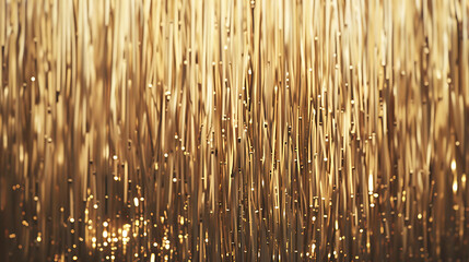 Golden abstract background. Golden threads. 3D rendering.