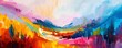 © Denys - Colorful abstract art depicting a lively landscape on canvas with expressive brushstrokes
