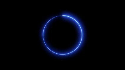 Wall Mural - Abstract beautiful neon light glowing circle frame background 4k animation.