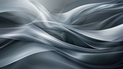 Poster - Abstract gray wave background with smooth, flowing curves, ideal for a sleek and contemporary wallpaper