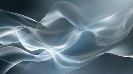 Poster - Abstract gray wave background with smooth flowing lines, perfect for a modern and elegant wallpaper design