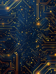 Poster - The technological background of light-emitting circuit boards in a flat blue background