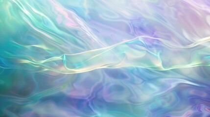 Poster - Abstract background with a soft pastel gradient of blue, purple, and green hues, creating a holographic, blurred effect