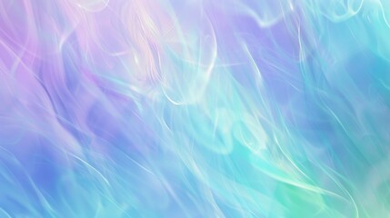 Poster - Abstract background with a soft pastel gradient of blue, purple, and green hues, creating a holographic, blurred effect