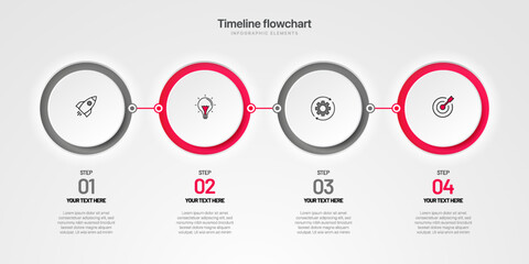 Poster - Timeline infographic design with 6 options or steps. Infographics for business concept. Can be used for presentations workflow layout, banner, process, diagram, flow chart, info graph, annual report.