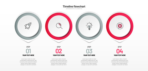 Poster - Timeline infographic design with 6 options or steps. Infographics for business concept. Can be used for presentations workflow layout, banner, process, diagram, flow chart, info graph, annual report.