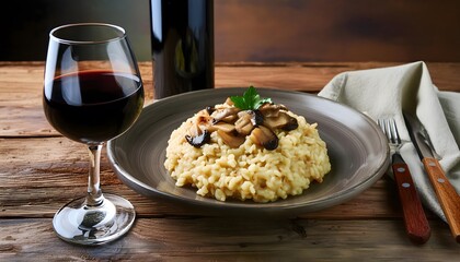 Wall Mural - Delicious dish of risotto with red wine