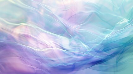 Poster - A smooth, blurred abstract background with a pastel gradient of blue, purple, and green, creating a holographic effect