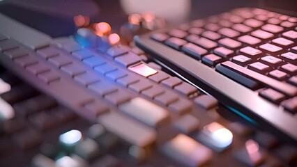 Poster - close up of computer keyboards generative ai