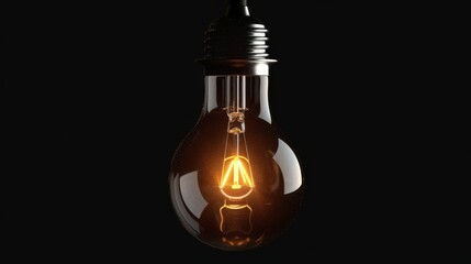 Wall Mural - Classic glowing light bulb on dark background