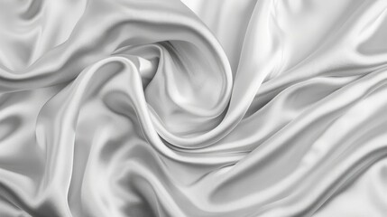 Poster - Soft white silver fabric background with a silky satin texture and a subtle, natural blur, ideal for an elegant look