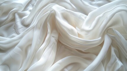 Poster - Soft and blurred abstract white fabric texture, creating a serene and elegant visual background